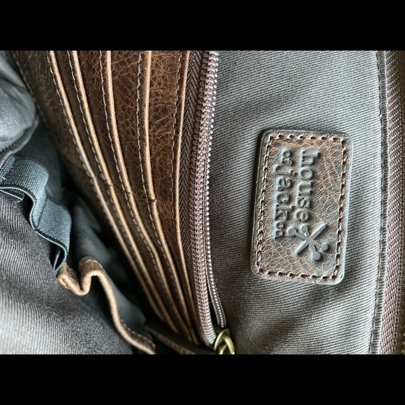 House of Jack Brown Leather and Canvas Wallet bag - Picture 6 of 13
